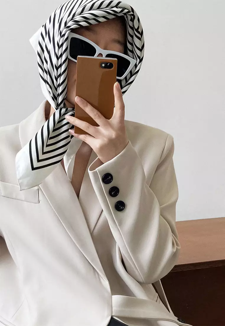 Loose and fashionable lace up suit top CA24092354BL