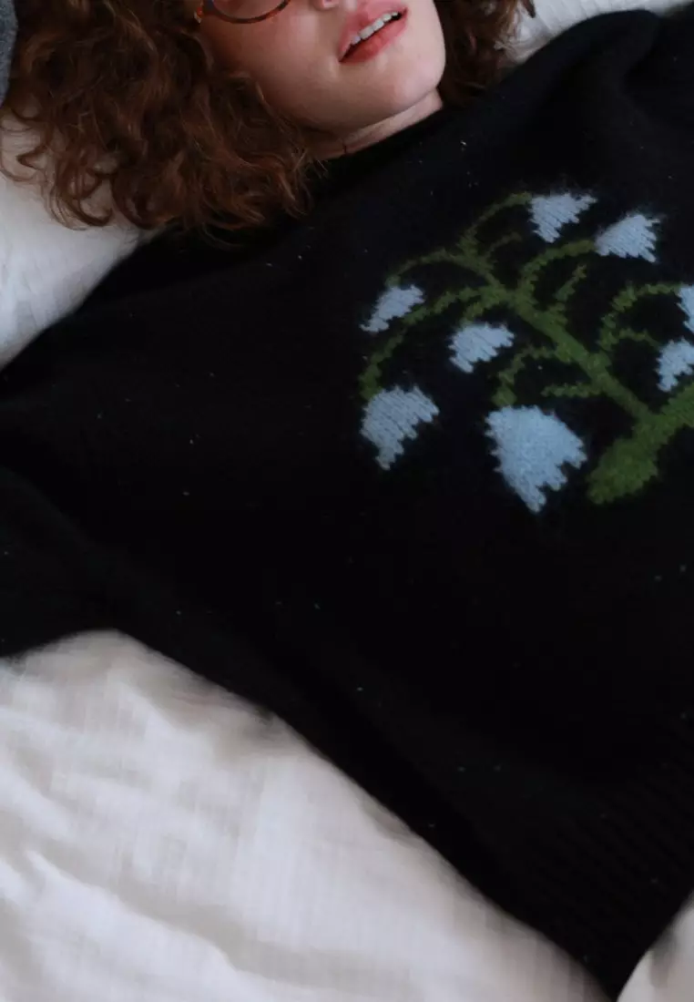 Temperament new flower pattern knitted sweater top K112603BE