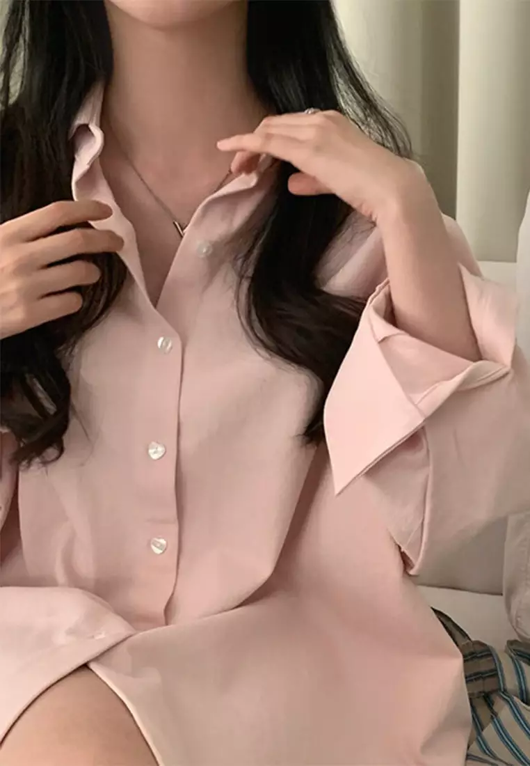 Autumn New Korean Loose Medium to Long Shirt CA24092517W