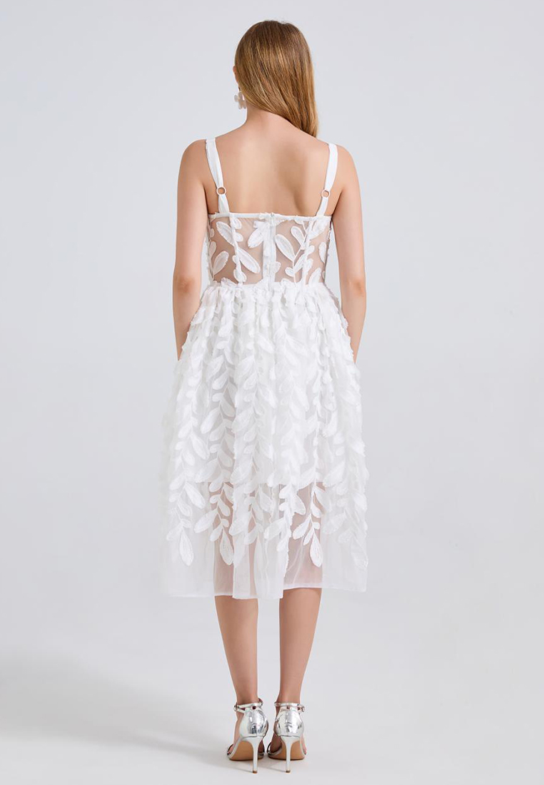 New Romantic Flower Slim Suspender Dress CA25070938PI