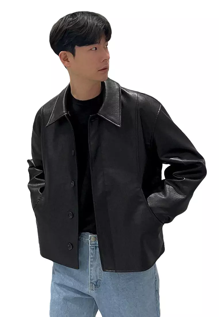 Advanced and trendy leather jacket CA091923BK