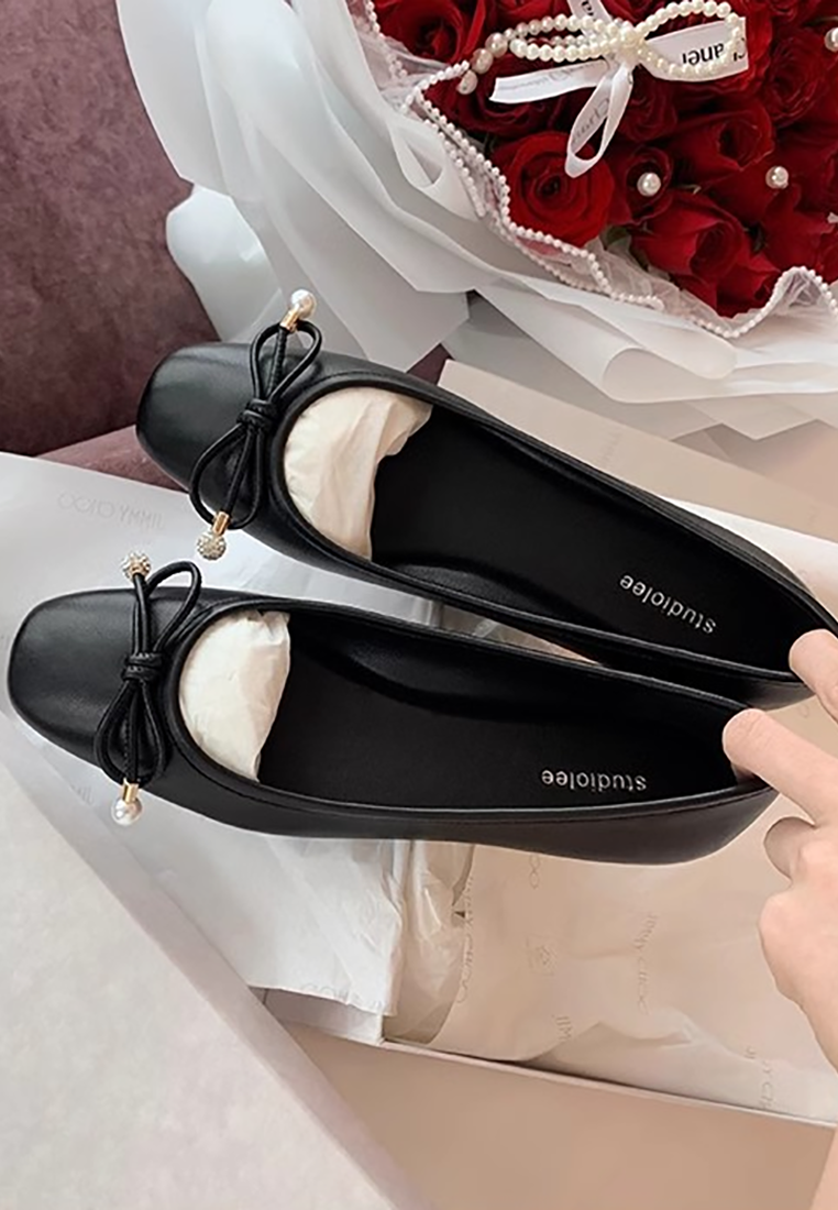 Rhinestone bow ballet flat shoes CA25021325W