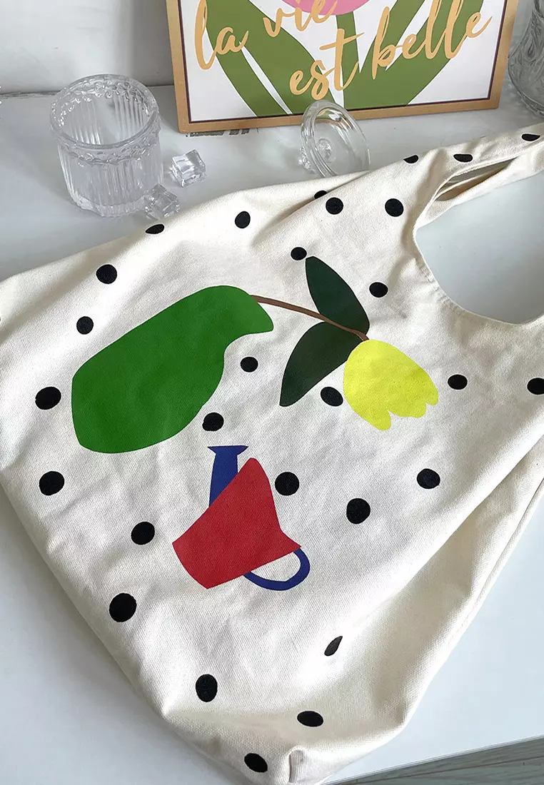 2024 Fashion Polka Dot Pattern Canvas Bag K052913