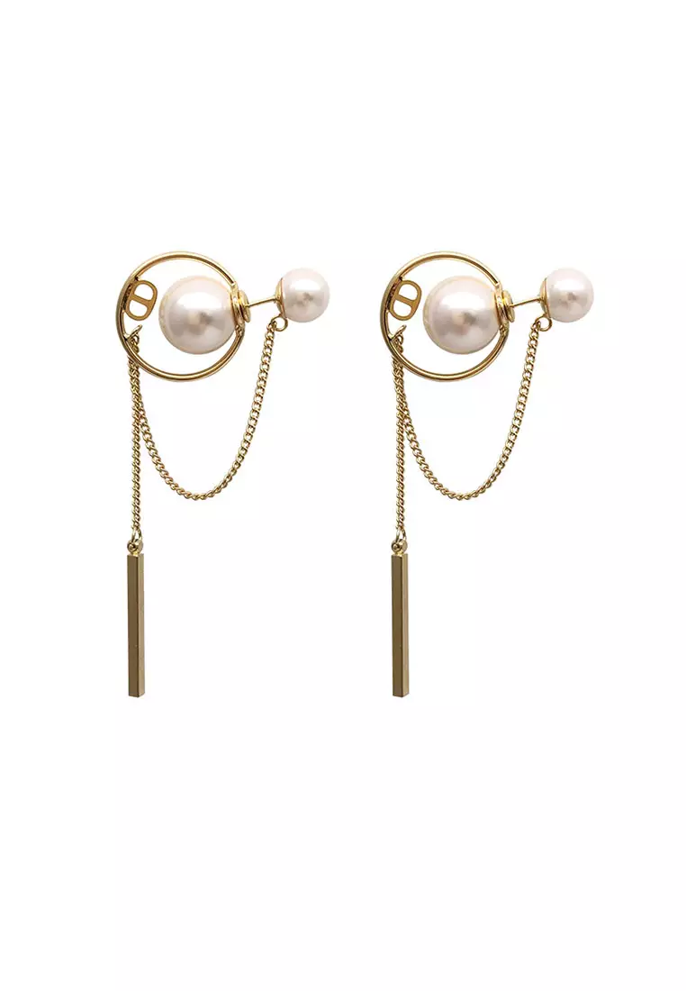 Circle chain long Earrings CA060309