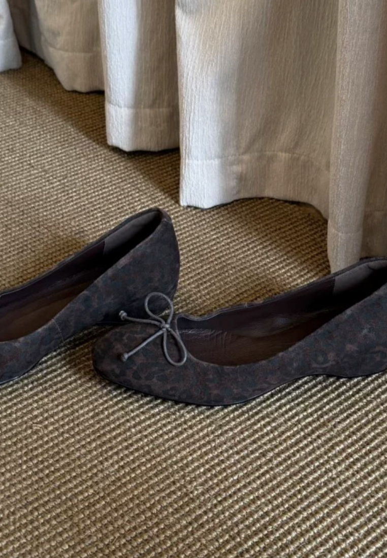 Retro style square toe bow slip on ballet flats CA25112801MT