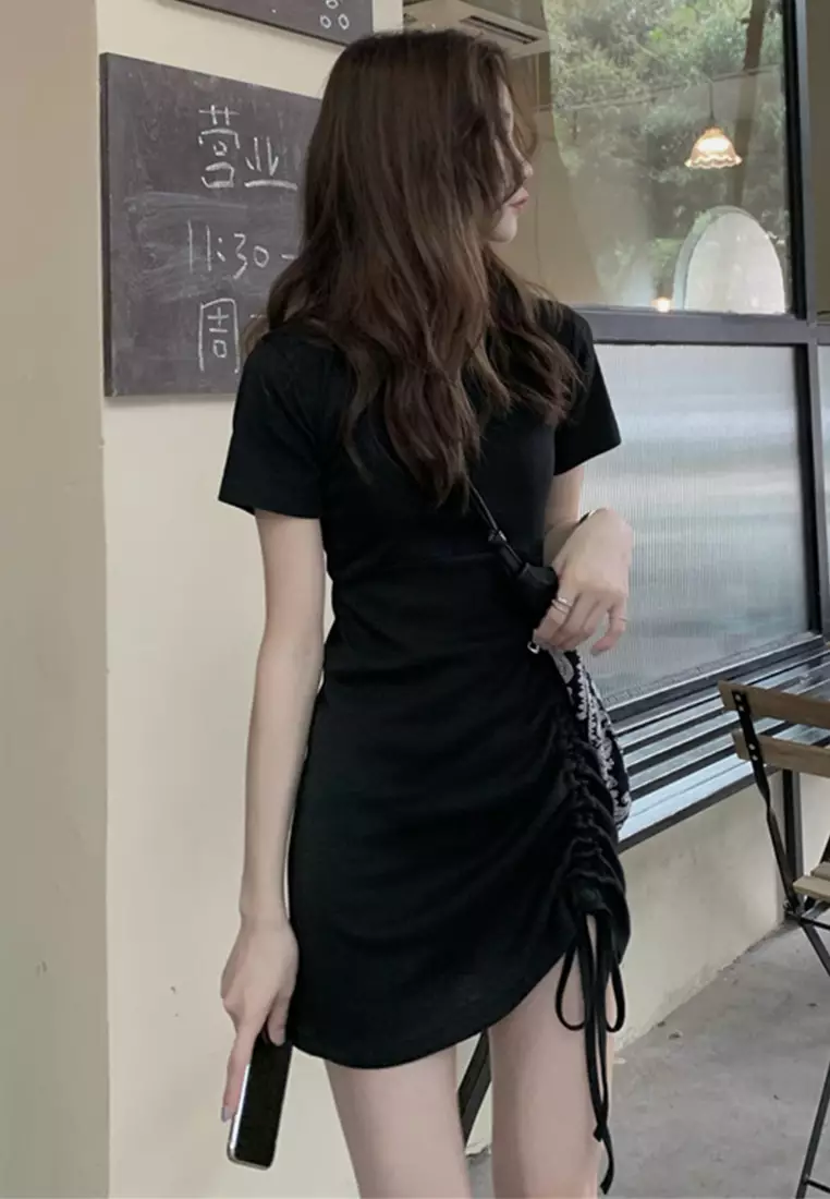 Summer Slim Fit Wrap Hip Dress CA24041828BK