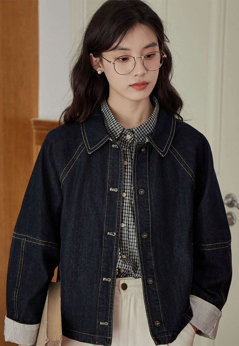 Autumn Casual Versatile Denim Jacket Top CA25091937BL