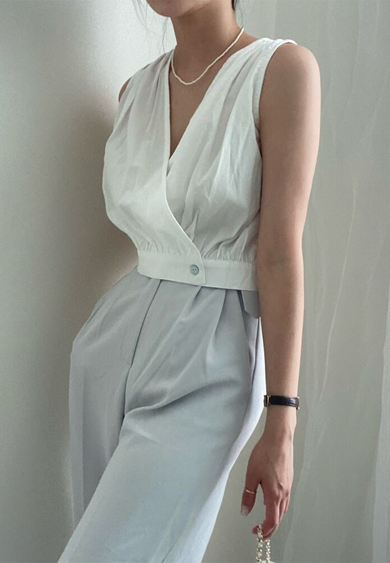 Summer minimalist sleeveless versatile short top CA25032732W