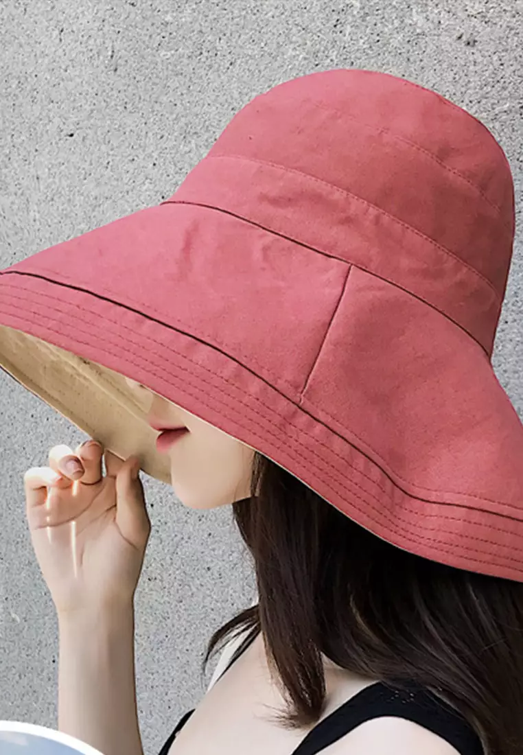 Foldable Large Brim Double-Sided Fisherman Caps A22062402RD