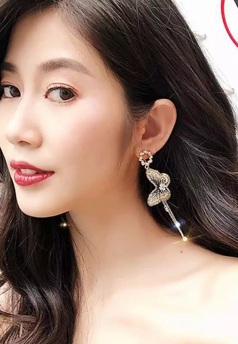 Butterfly Long Tassel Earrings A033008