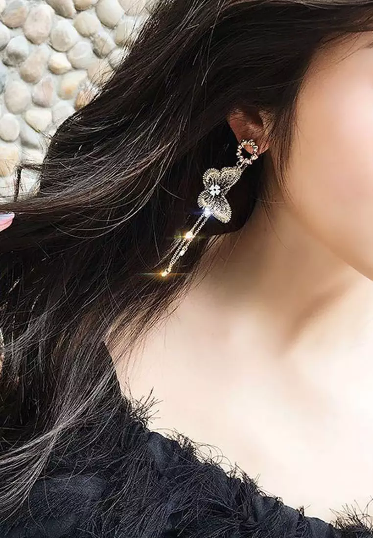 Butterfly Long Tassel Earrings A033008