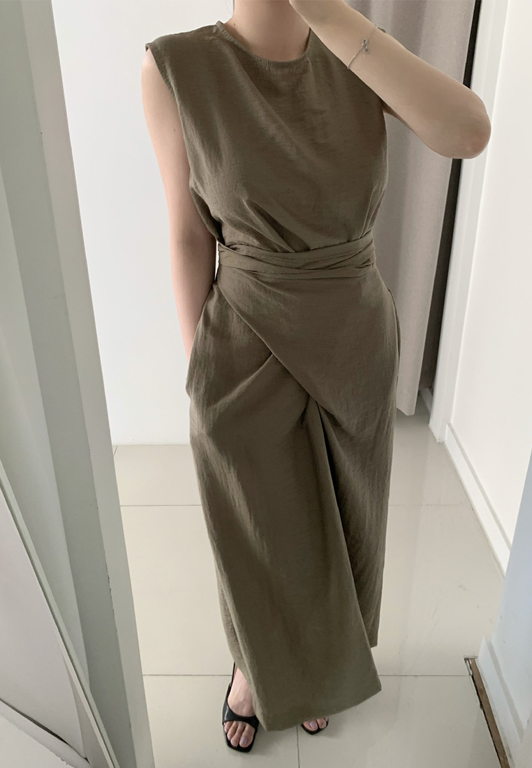 Elegant temperament sleeveless strapless dress CA25032733BE