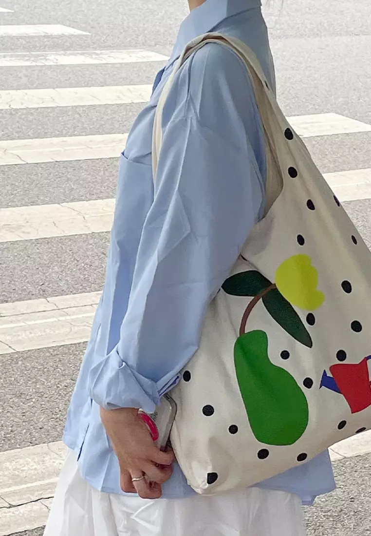 2024 Fashion Polka Dot Pattern Canvas Bag K052913