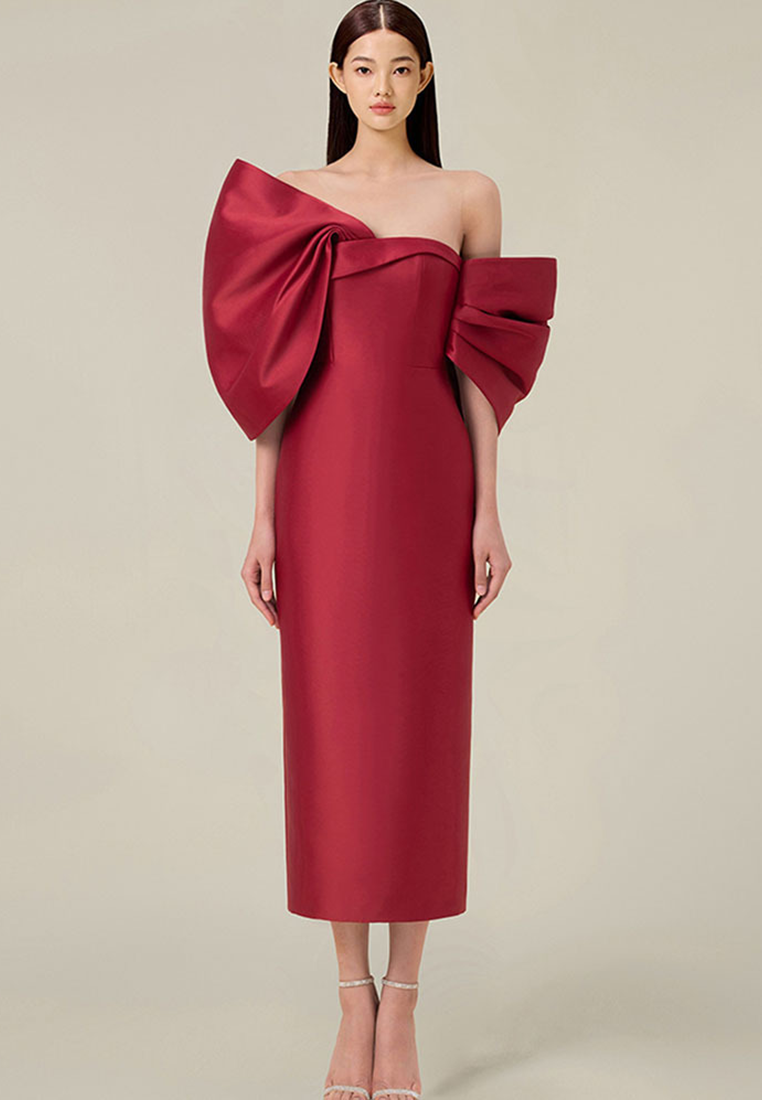 French elegant high waisted dress dress CA24102506PI