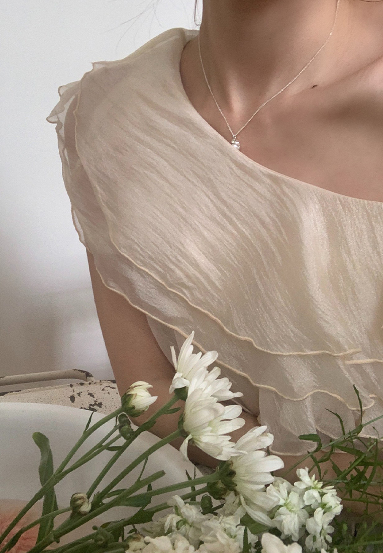 New summer French style off-shoulder ruffled shirt CA25042926BE