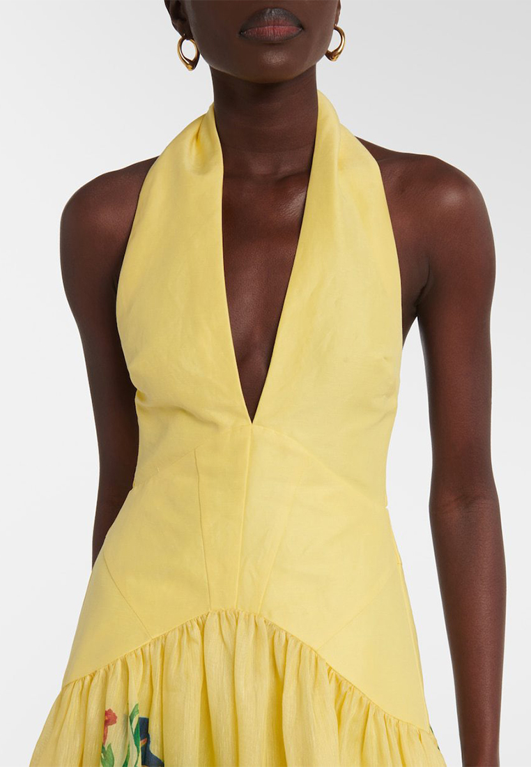 Summer New Printed V-neck Dress CA25042279YE