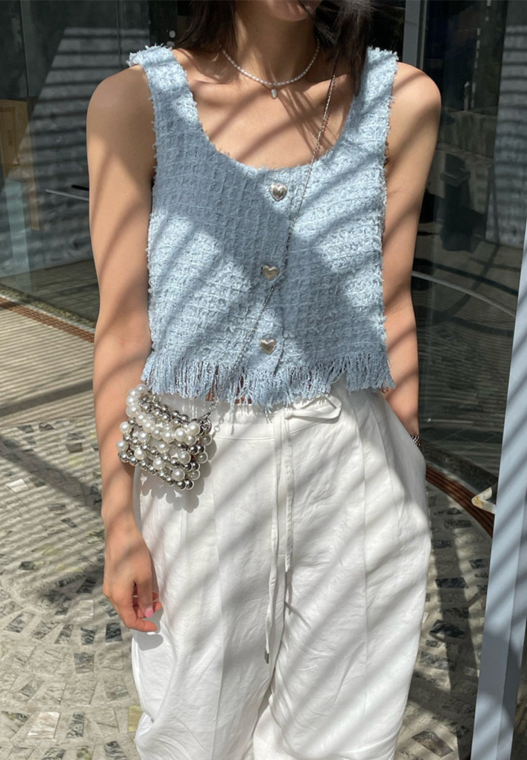 Korean chic summer new Chanel style tassel vest top CA25060348PI