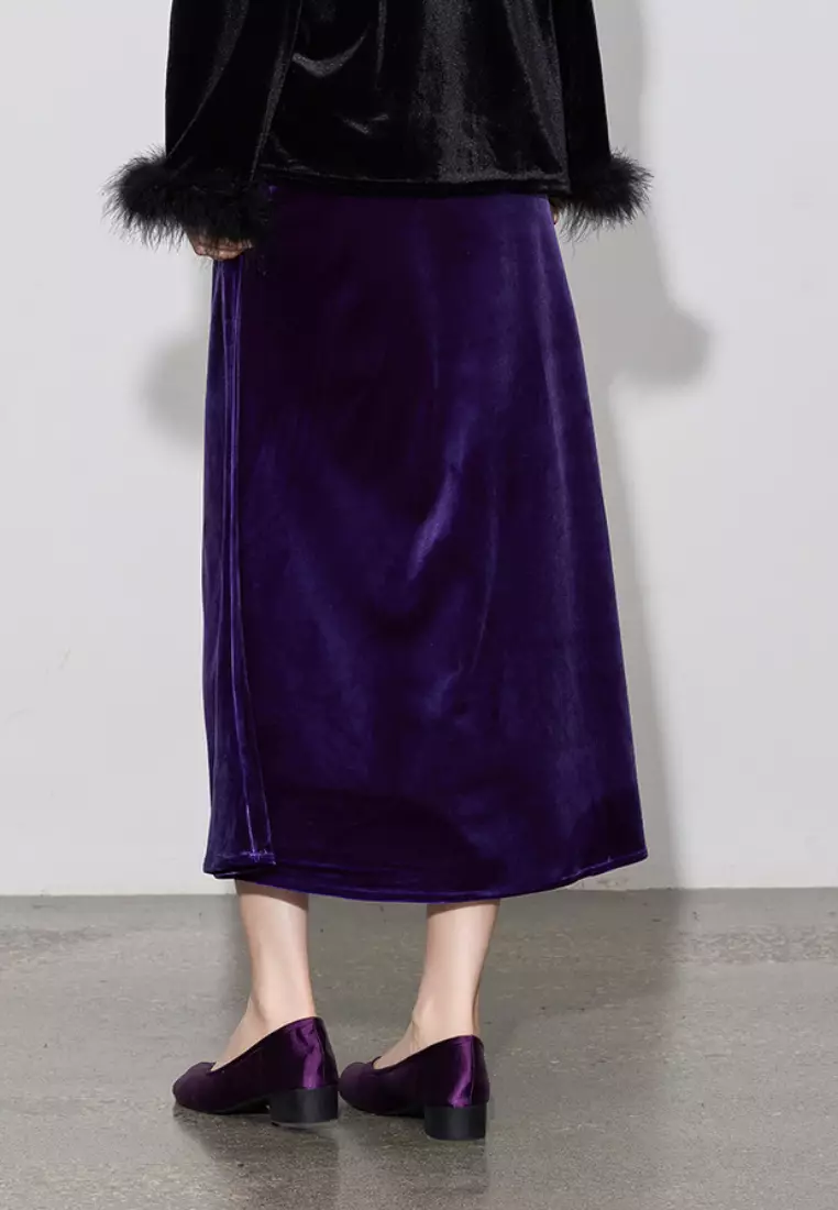 Brand new vintage style velvet skirt K10090502