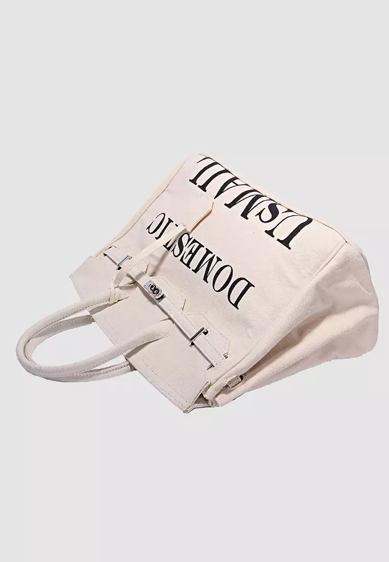 S/S High-quality fashion printing large letter pattern large-capacity one-shoulder hand-held canvas bag A23032117-sunnydaysweety