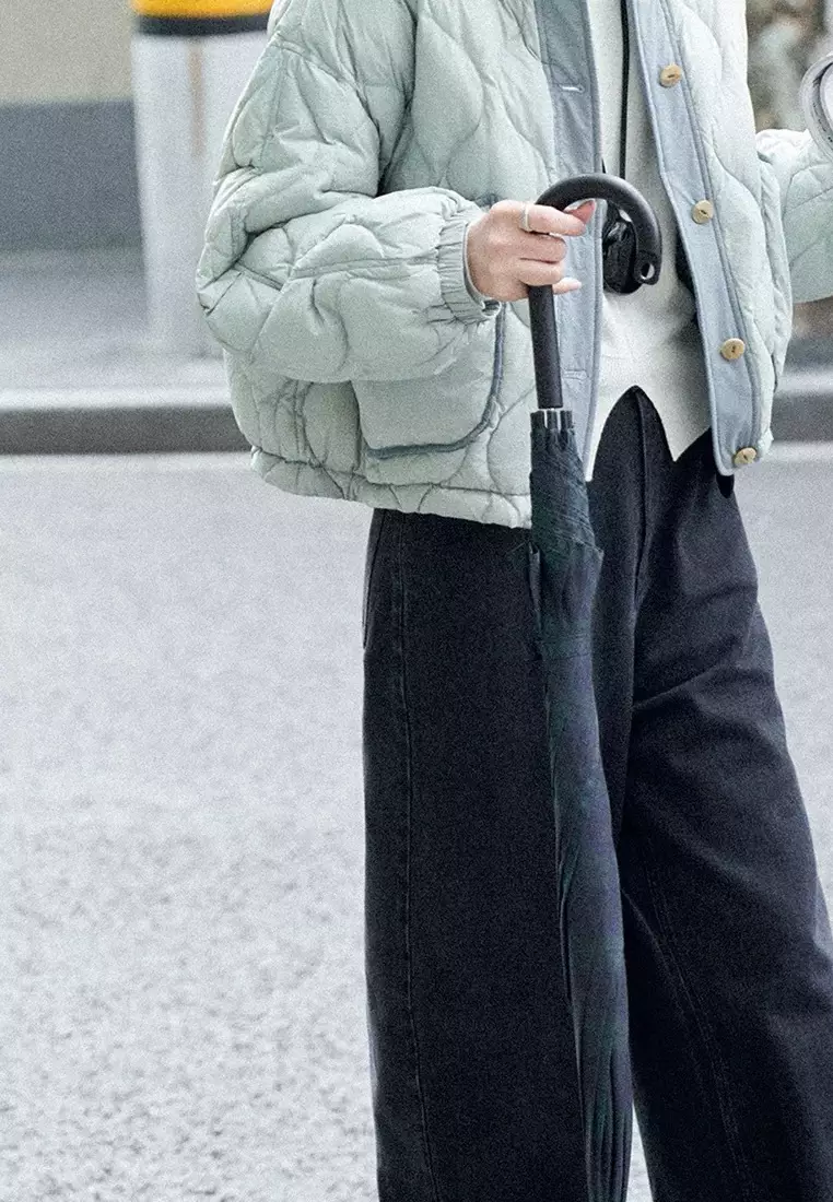 Temperament new white duck down detachable fur collar short down jacket K112506GR