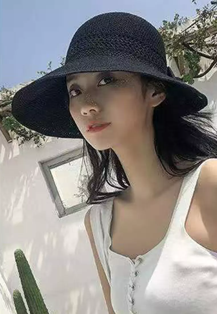 Bow Hollow Big Brim Folding Sunshade Fisherman Caps A22062408PI