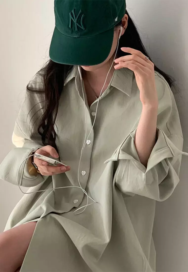 Autumn New Korean Loose Medium to Long Shirt CA24092517W