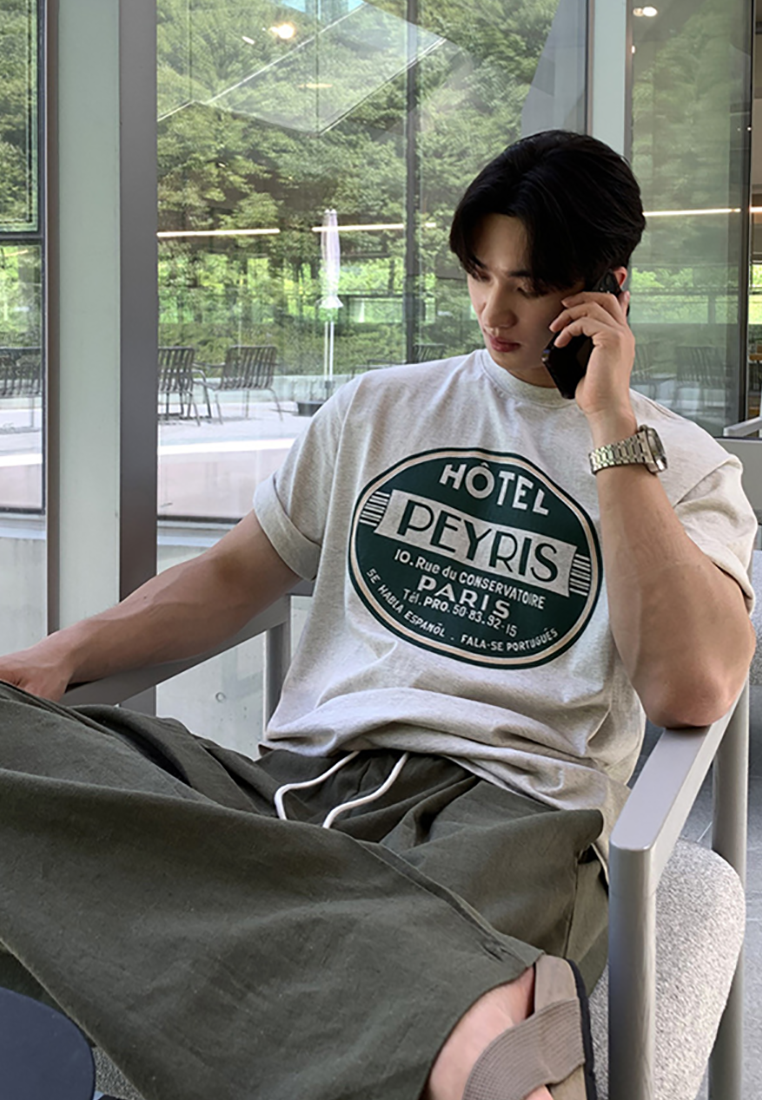 Summer American retro short-sleeved T-shirt CA25052103GY