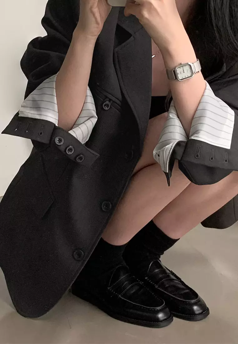 Korean style fashionable single breasted suit jacket CA24092738GY