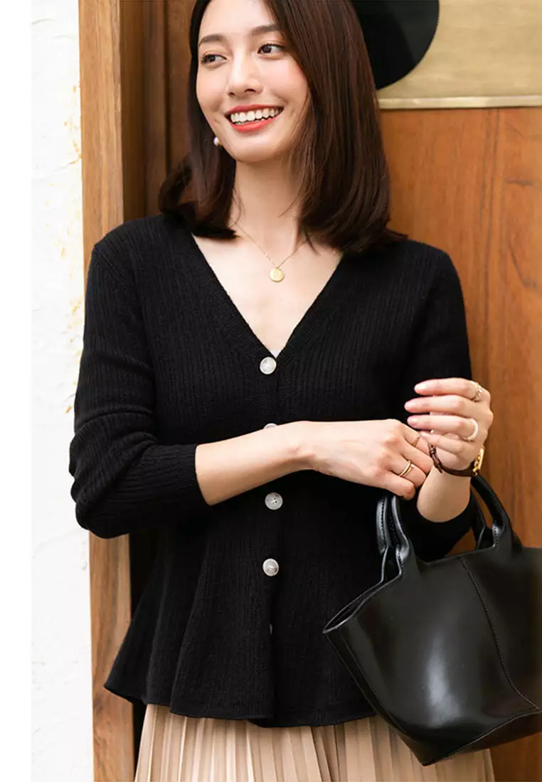 --V-Neck Hollow Waist Sweater A092207KI-M