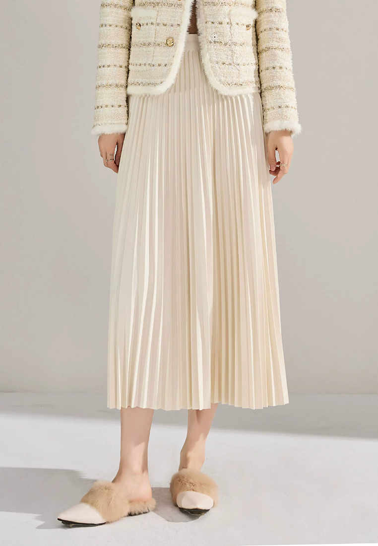 Autumn and winter pleated midi skirt CA25010703KI