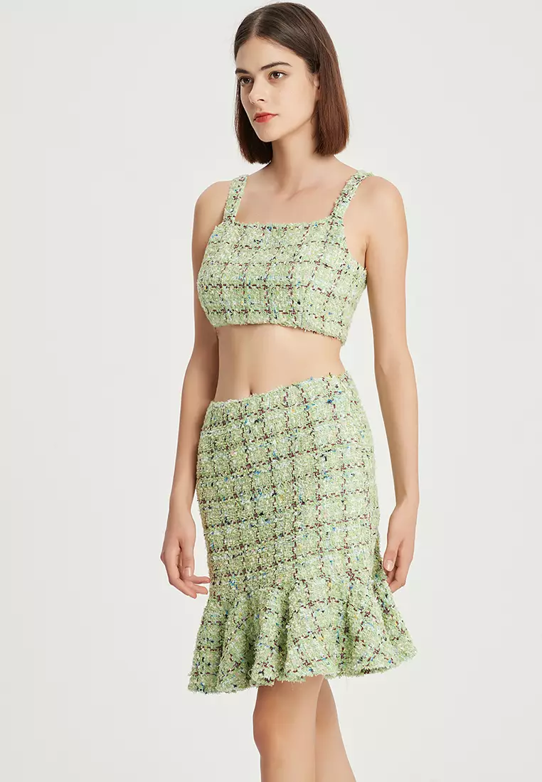 2024 F/W Original Tweed Sling Top + Fishtail Skirt Suit B22060111