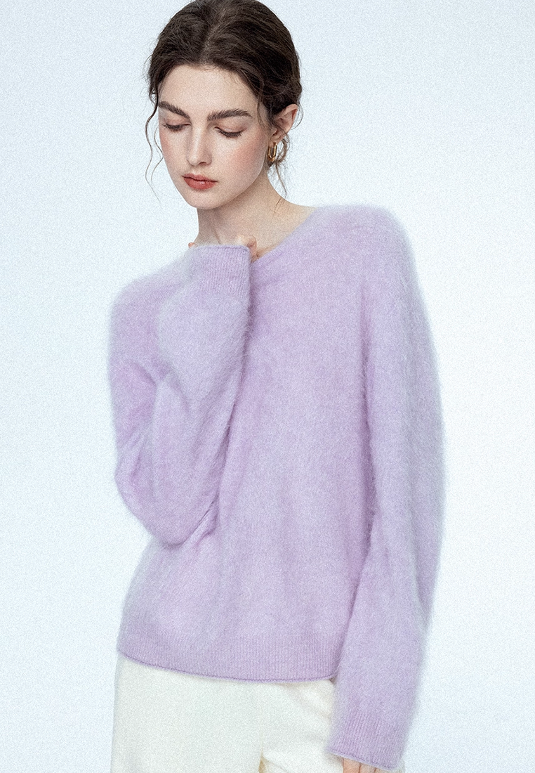 Autumn/Winter Cashmere Crew-Neck Base Knit Sweater CA25102801W