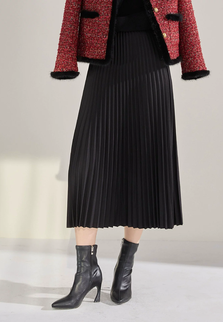 Autumn and winter pleated midi skirt CA25010703KI