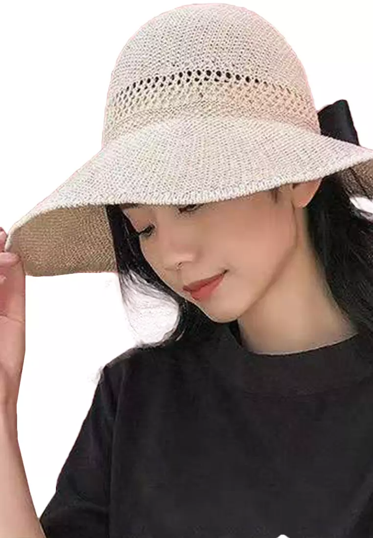 Bow Hollow Big Brim Folding Sunshade Fisherman Caps A22062408PI