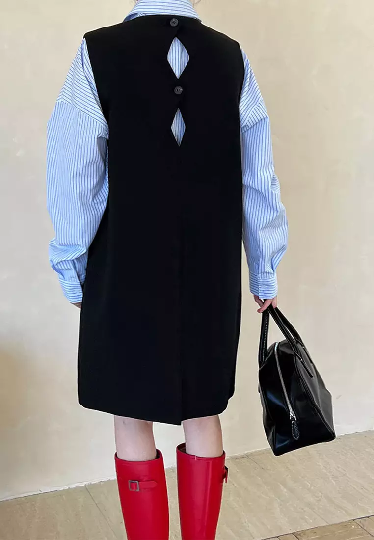 New sleeveless loose straight dress CA24092348BK