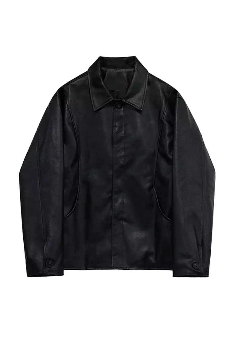 Advanced and trendy leather jacket CA091923BK