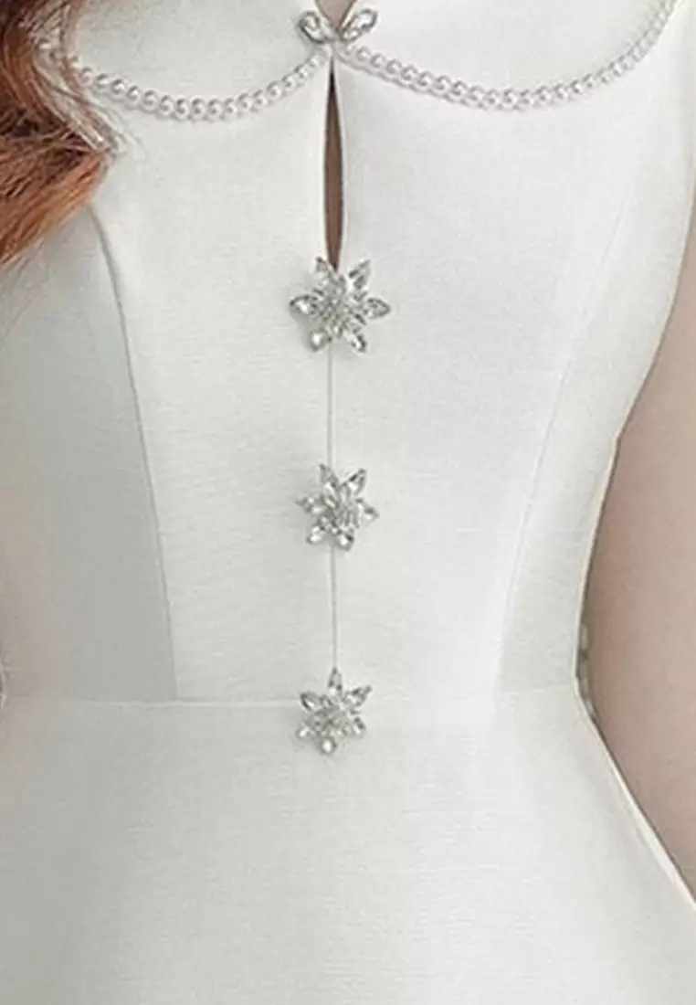 French style light luxury elegant solid color dress CA24102513BK