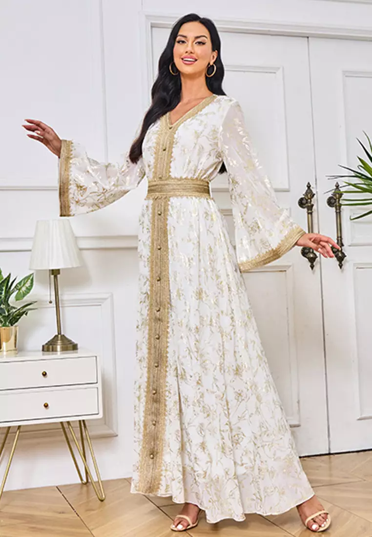 New women's diamond-set Kaftans Jubahs CA24021977DGGR