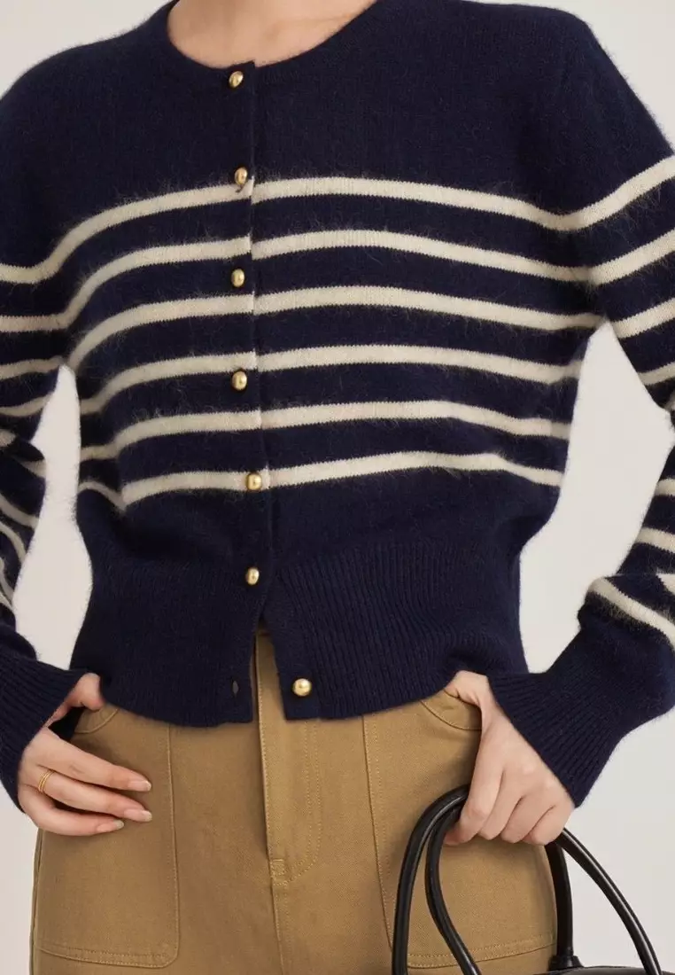 Temperamental new striped knitted women's jacket Cardigans K110102