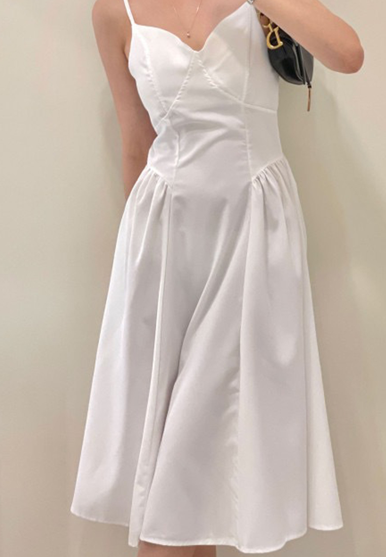 Korean Summer Splicing Waist Strap Dress CA25032734BL