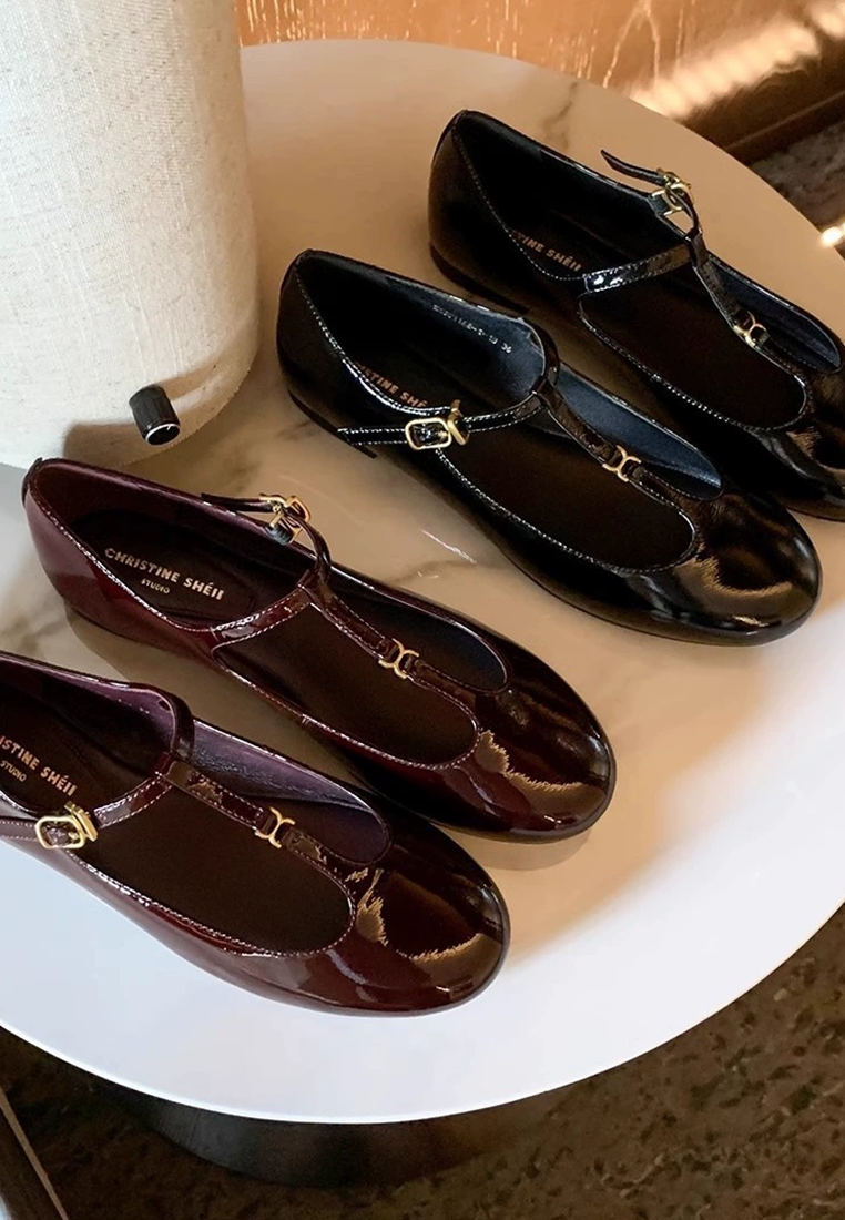 New retro thick heel slip-on shoes CA25021343RD