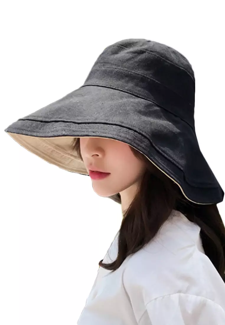 Foldable Large Brim Double-Sided Fisherman Caps A22062402RD