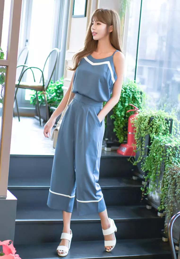 New Summer Cami Chiffon Two Suit A040503BL-M