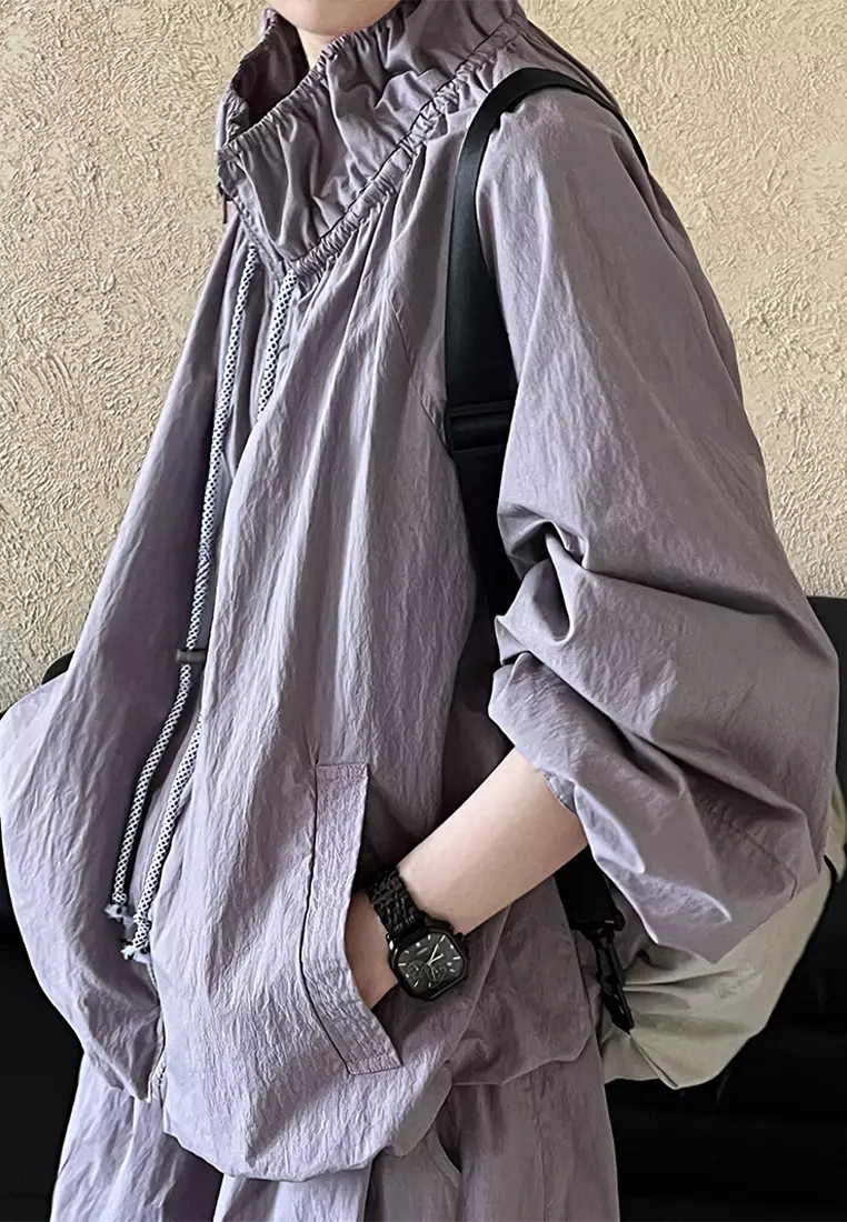 Fashionable outdoor casual jacket long pants set CA24092350BK