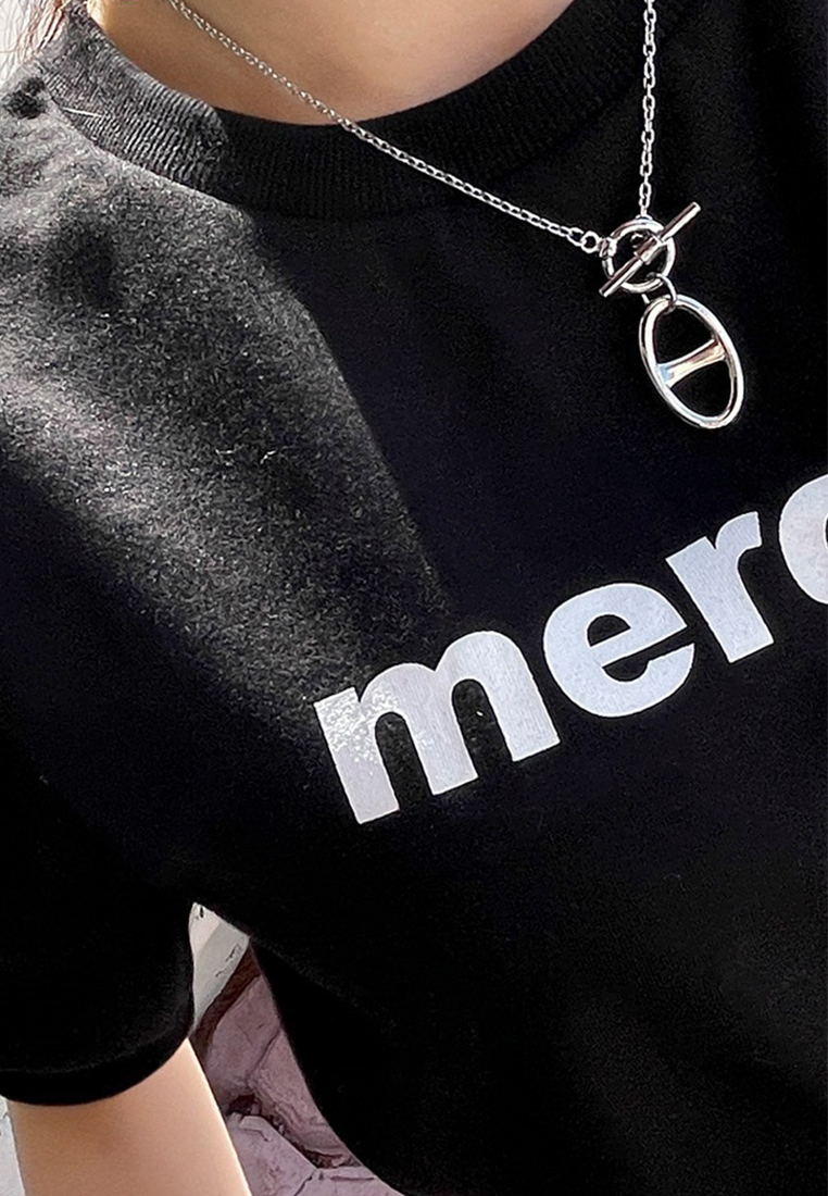 Summer new round neck letter printed T-shirt CA25042913GR