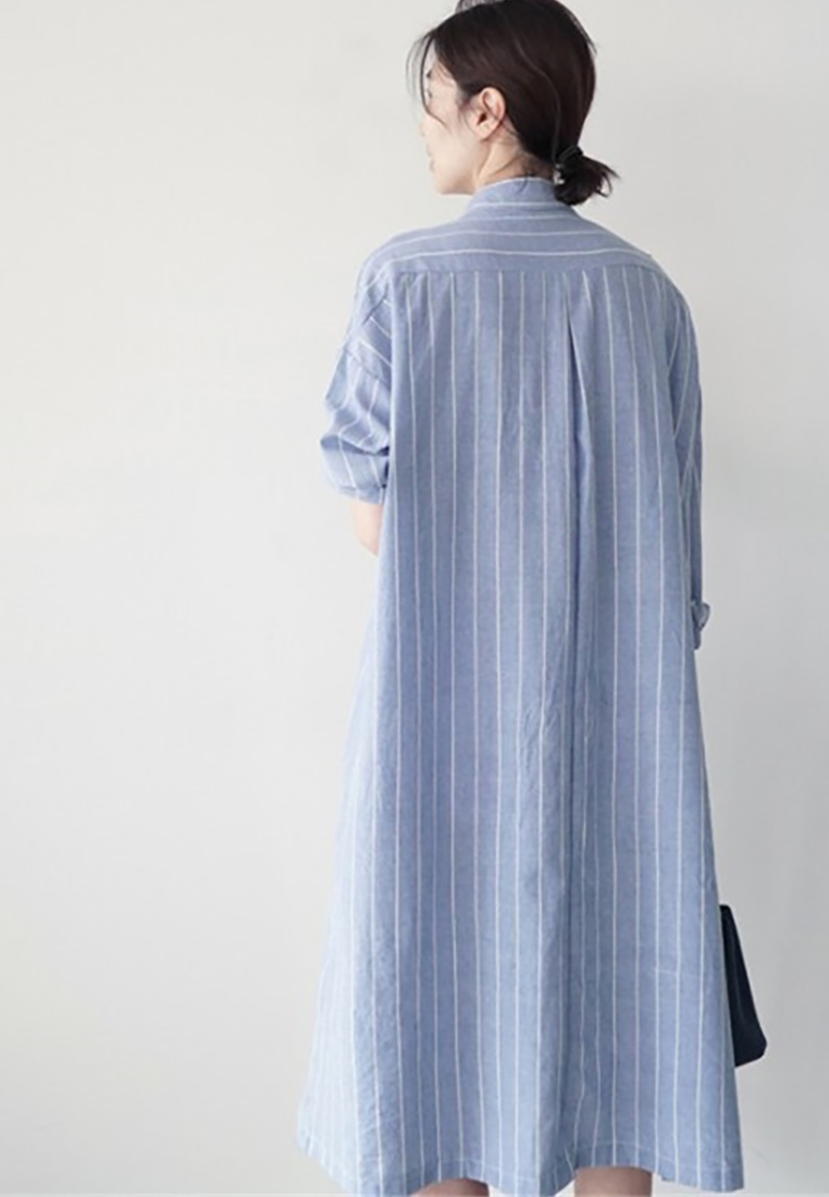 New casual striped slim fit oversized shirt CA25091917BL