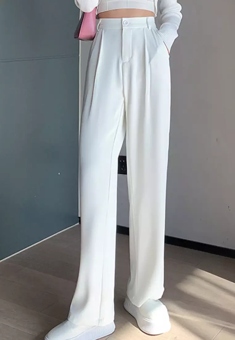 Casual Loose Wide-Leg Drape Suit Trousers Pants A22022525W