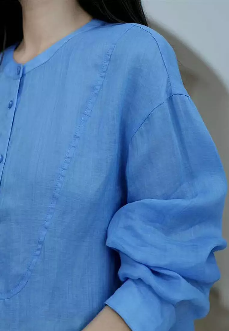 Lightweight and loose long shirt yellow half skirt set CA24092710BL