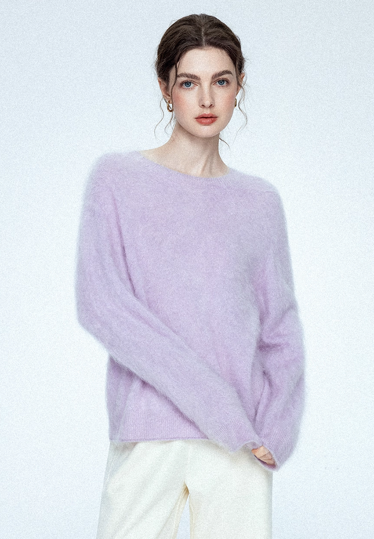 Autumn/Winter Cashmere Crew-Neck Base Knit Sweater CA25102801W