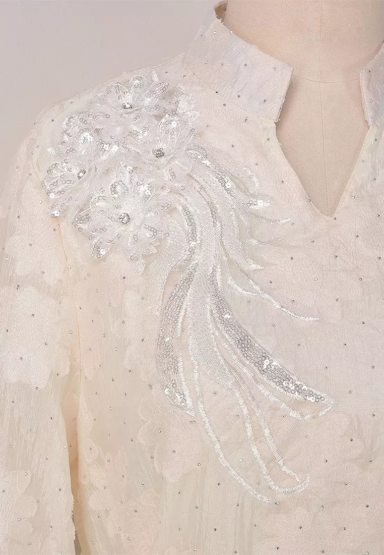 2024 new elegant Jacquard long maxi dress Kaftans Jubahs CA24021906